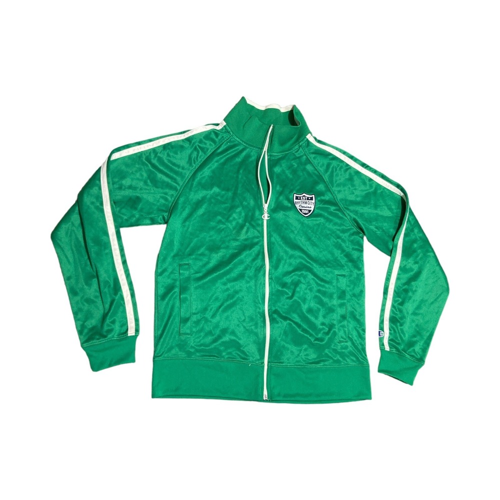 Vintage Champion Casino Jacket Rhythm City Green Embroidered Size L‎